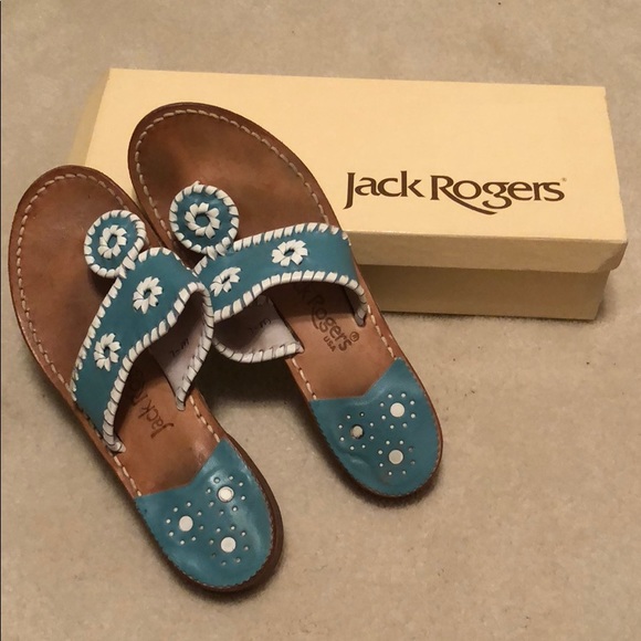Jack Rogers Shoes - Jack Rogers Turquoise & White Navajo Sandal